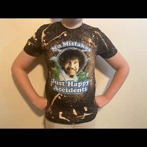 Distressed Bob Ross shirt